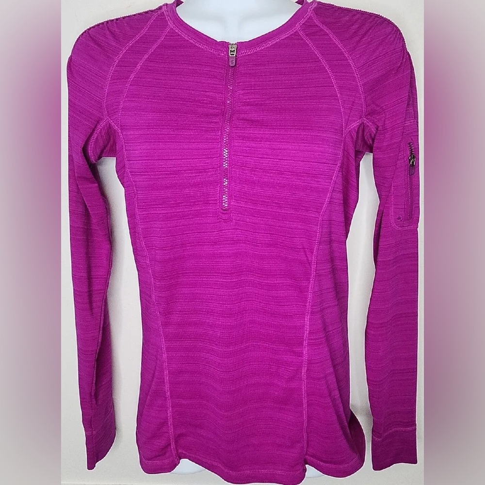 ATHLETA Half Zip Purple Running Shirt - Fuschia/Pink - Size XS!